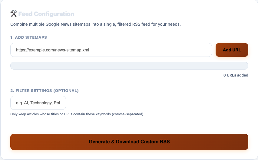 Custom Feed Builder UI